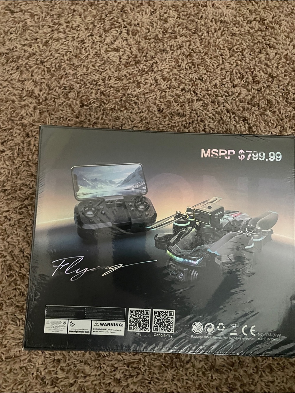 Flying RC Drone with Controller - Black